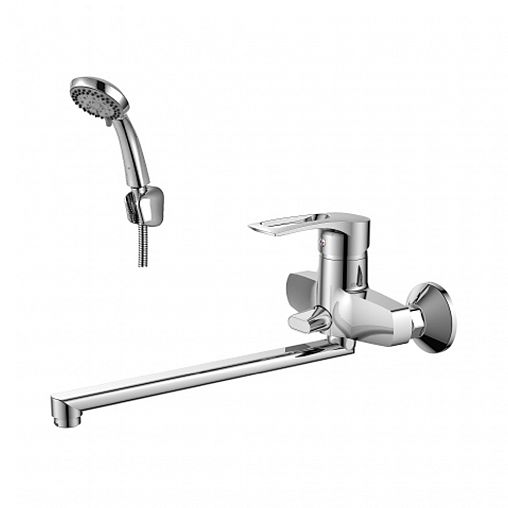 Смеситель для ванны с душем Rossinka T40-32, с длинным изливом, однорычажный, хром фото