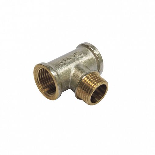 Тройник латунный СТМ внутренняя-наружная-внутренняя резьба 3/4" фото