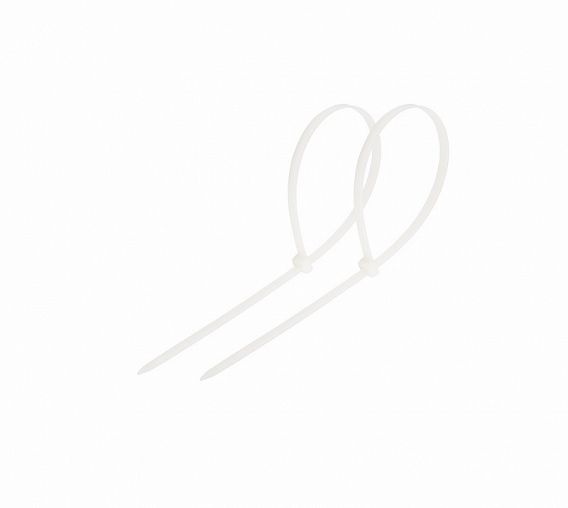 Хомут-стяжка Rexant, нейлон, 2,5 x 60 мм, 100 шт, белый фото