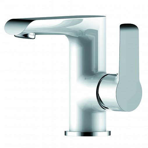 Смеситель для раковины Rossinka W35-11, однорычажный, белый/хром фото