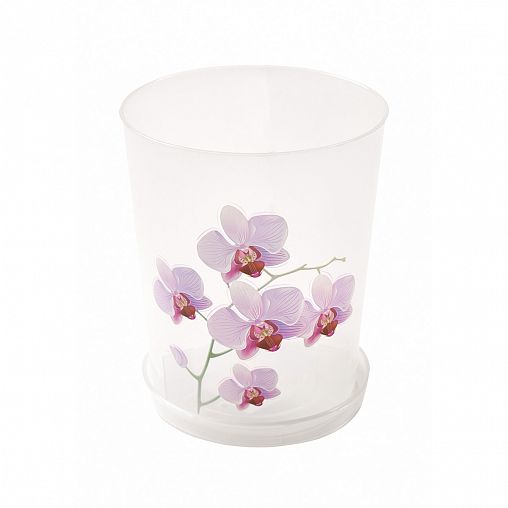 Горшок для орхидей Альтернатива Декор, с поддоном, 0,7 л фото