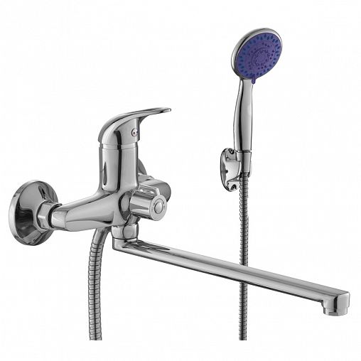 Смеситель для ванны с душем Fashun A2215N, с длинным изливом, хром фото