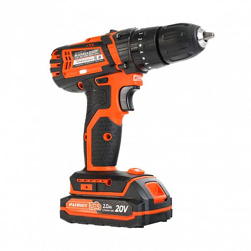 Дрель-шуруповерт аккумуляторная Patriot BR 201UES-H, 20 В, 2 x 2 Ач Li-ion, с 2 АКБ и ЗУ фото
