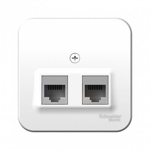 Розетка компьютерная RJ45 двойная Systeme (Schneider) Electric Blanca, накладная, белая фото