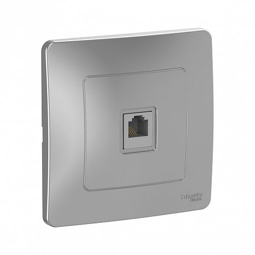 Розетка телефонная RJ11 Systeme (Schneider) Electric Blanca, встраиваемая, алюминий фото