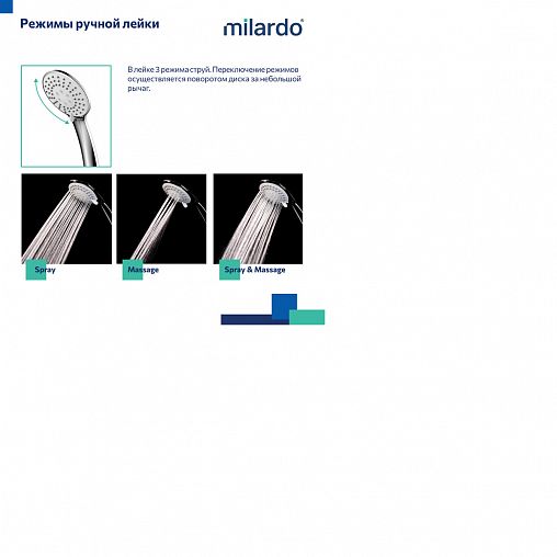 Смеситель для ванны с душем Milardo Demi DEMSB02M02, хром фото