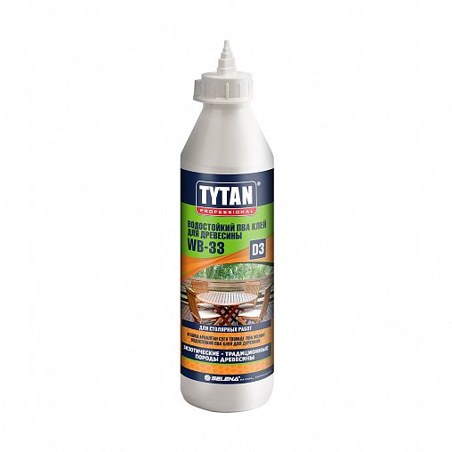Клей ПВА D3 для древесины Tytan Professional WB-33, 750 мл фото