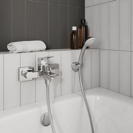 Смеситель для ванны с душем Milardo Atlantic, с керамическим дивертором, хром фото