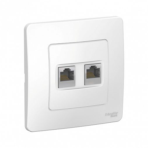 Розетка компьютерная RJ45 двойная Systeme (Schneider) Electric Blanca BLNIS045451, встр., белая фото