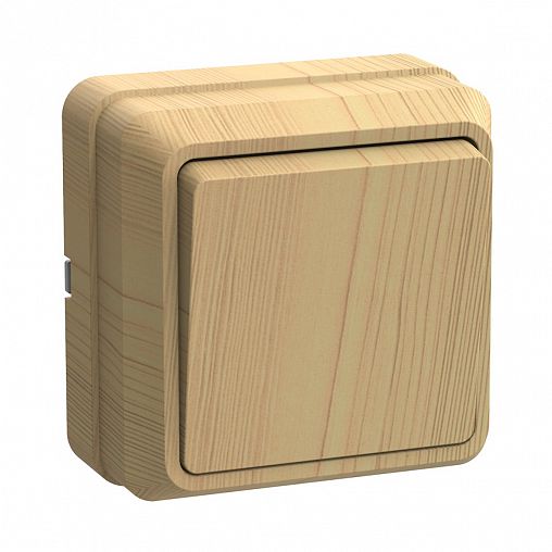 Выключатель одноклавишный накладной IEK Октава ВС20-1-0-ОС, 10 А, сосна фото