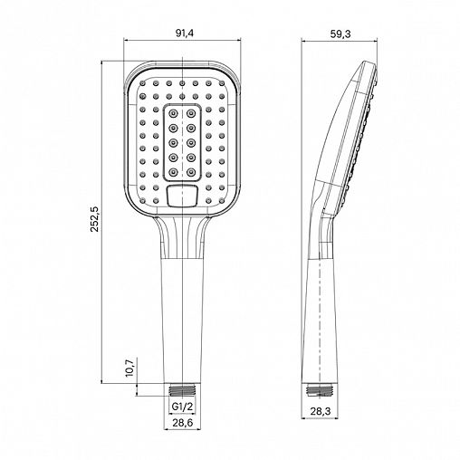 Лейка для душа Milardo Ideal Spa, 3 режима, черная матовая фото
