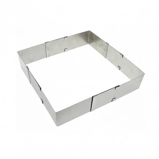 Форма кулинарная регулируемая Мультидом Квадратная, нержавеющая сталь, 15 x 15 - 28 x 28 см фото