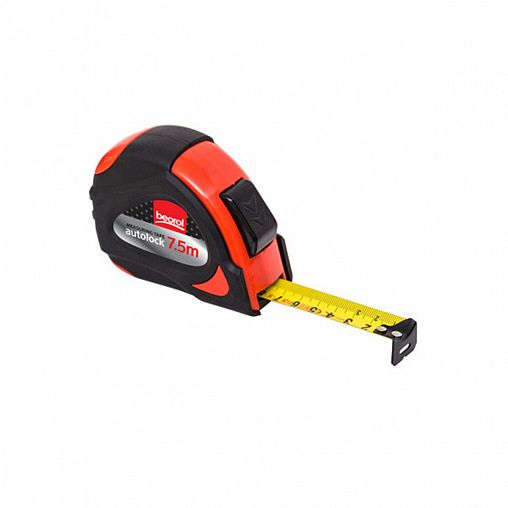 Рулетка Beorol, с автостопом, обрезиненная, 7,5 м x 25 мм фото
