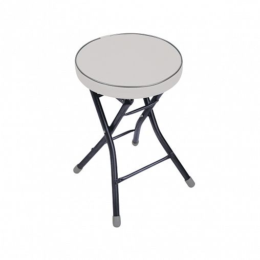 Табурет складной Nika, мягкое круглое сиденье, d 32 см, светло-серый фото