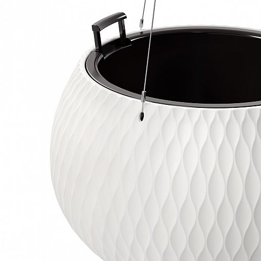 Кашпо подвесное Альтернатива Жемчужина, со вставкой, 9,7 л, белое фото