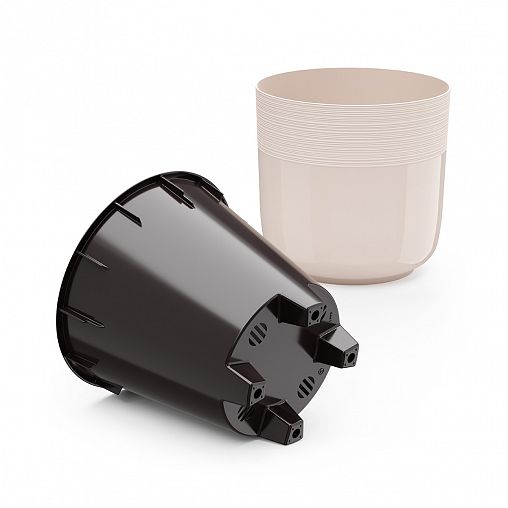 Горшок для цветов Альтернатива Линель, с автополивом, 2,7 л, бежевый фото