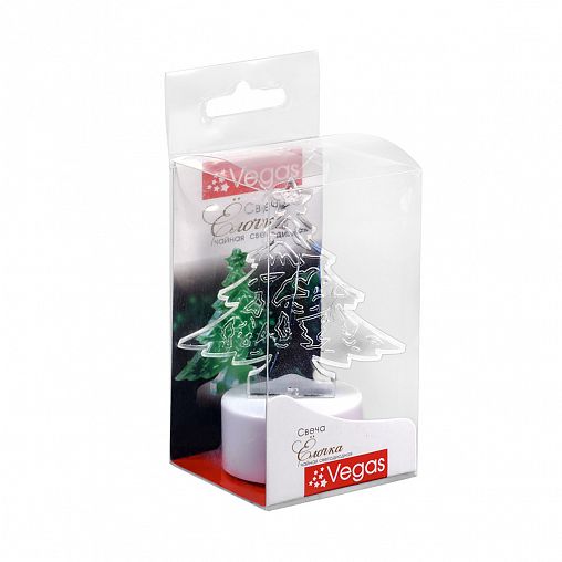 Свеча чайная светодиодная Vegas Елочка, на батарейке, 6 x 8 см, зеленая фото Свеча чайная светодиодная Vegas Елочка, на батарейке, 6 x 8 см, зеленая фото