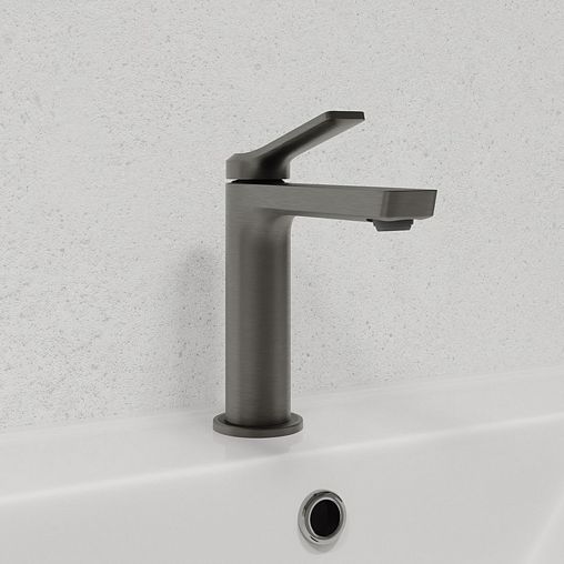 Смеситель для раковины с коротким изливом IDDIS Parker, графит фото