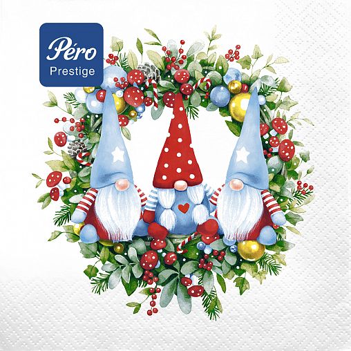Салфетки бумажные сервировочные Pero Prestige Хранители Рождества, трехслойные, 20 шт фото