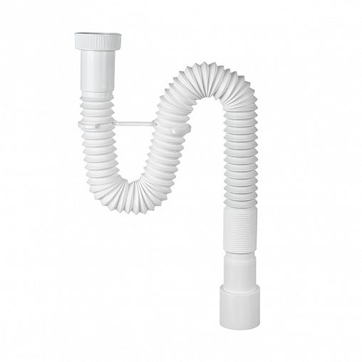 Сифон гофрированный VIRPlast Элит Мини, без выпуска, с хомутом, 1 1/2" x 40/50 мм, 800 мм фото