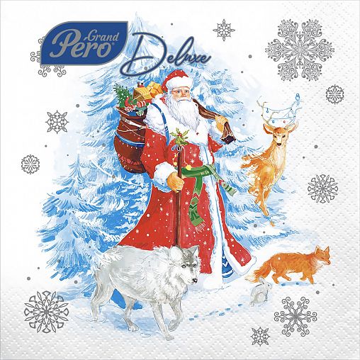 Салфетки бумажные сервировочные GrandPero Deluxe На опушке, трехслойные, 20 шт фото