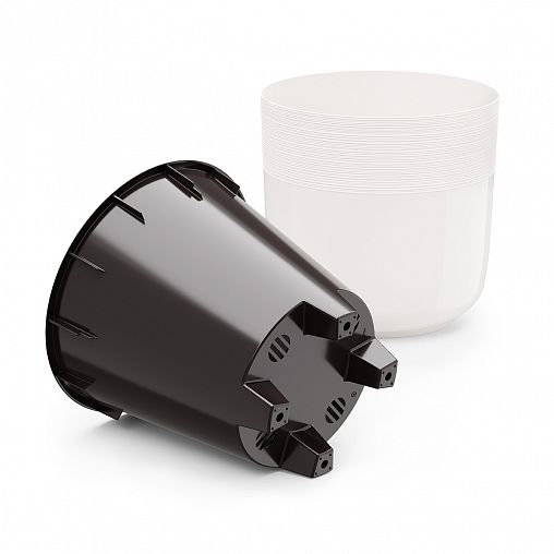 Горшок для цветов Альтернатива Линель, с автополивом, 6 л, белый фото