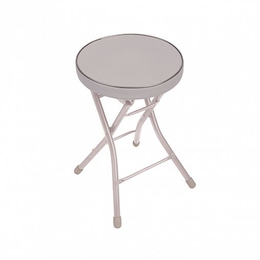 Табурет складной Nika, мягкое круглое сиденье, d 32 см, серый фото