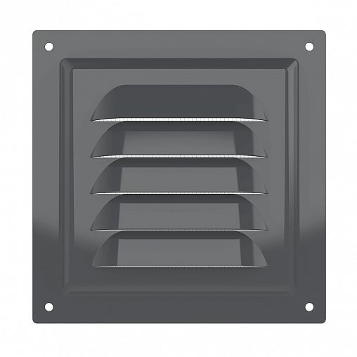 Решетка вентиляционная Era 1212МЭ Gray, эмалированная сталь, 125 x 125 мм фото