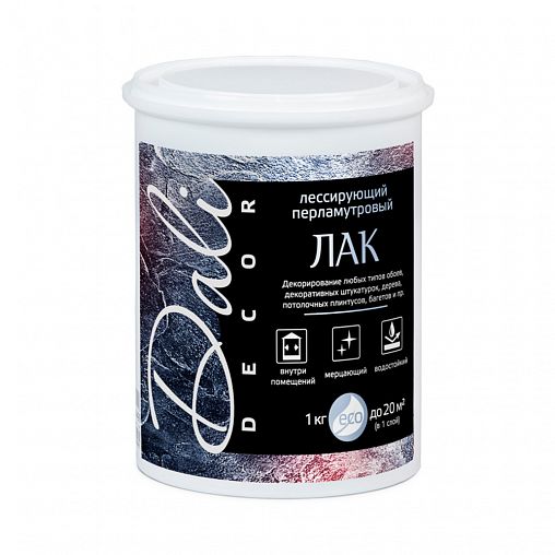 Лак лессирующий перламутровый Dali-Decor, серебро, 1 кг фото