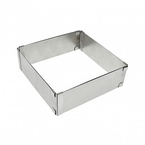 Форма кулинарная регулируемая Мультидом Квадратная, нержавеющая сталь, 15 x 15 - 28 x 28 см фото