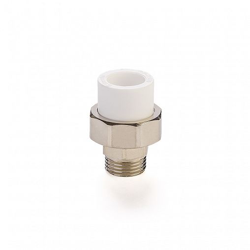 Муфта комбинированная (американка) полипропиленовая Lammin PPR, с наружной резьбой, 20 x 1/2" фото