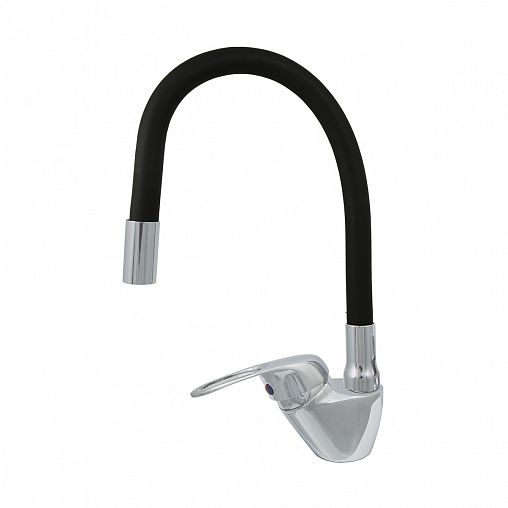 Смеситель для кухни Центр Сантехники Эко ЦС-СМ 27/2Ш D35 М43, с гибким изливом, однорычажный, хром фото