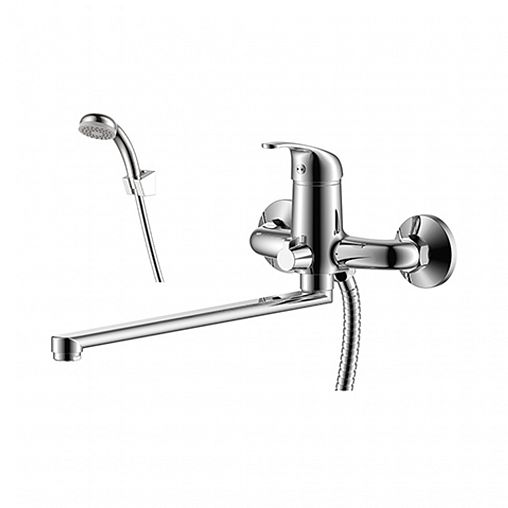 Смеситель для ванны с душем Rossinka Y35-32, с длинным изливом, однорычажный, хром фото