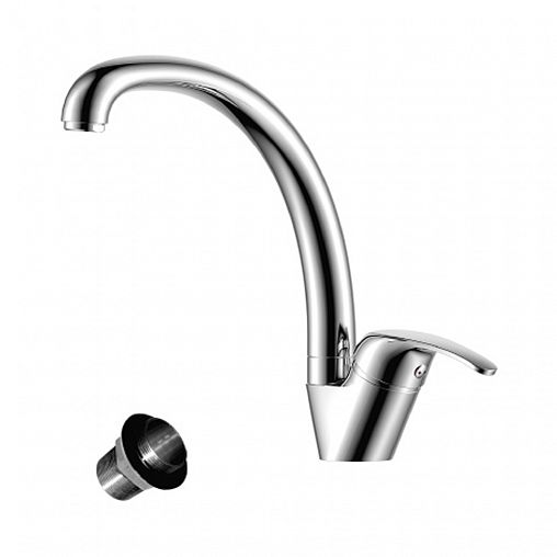 Смеситель для кухни Rossinka Y35-23U, однорычажный, хром фото
