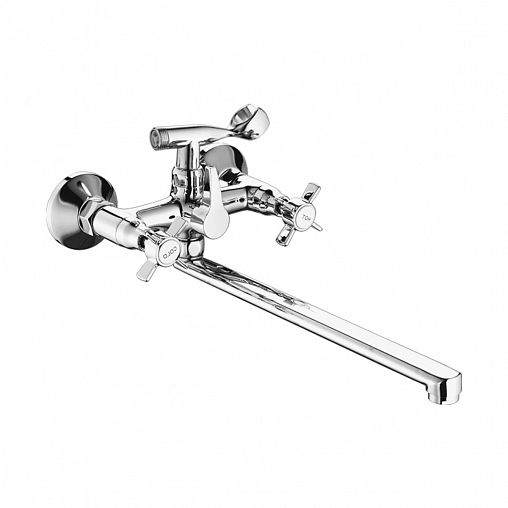 Смеситель для ванны с душем Fashun A2224, с длинным изливом, хром фото