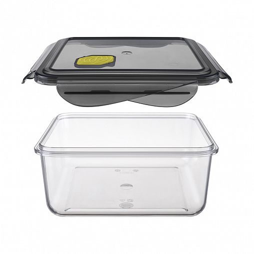 Контейнер с клапаном Phibo Brilliant, квадратный, 1,15 л, черный фото