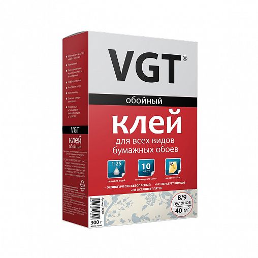 Клей для бумажных обоев VGT, 300 г фото
