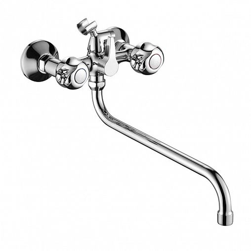 Смеситель для ванны с душем Fashun A2226-2, с длинным изливом, хром фото