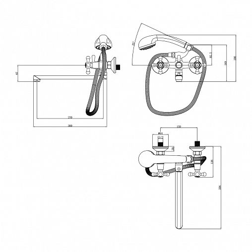 Смеситель для ванны с душем Lemark Promotion LM6048C, хром фото