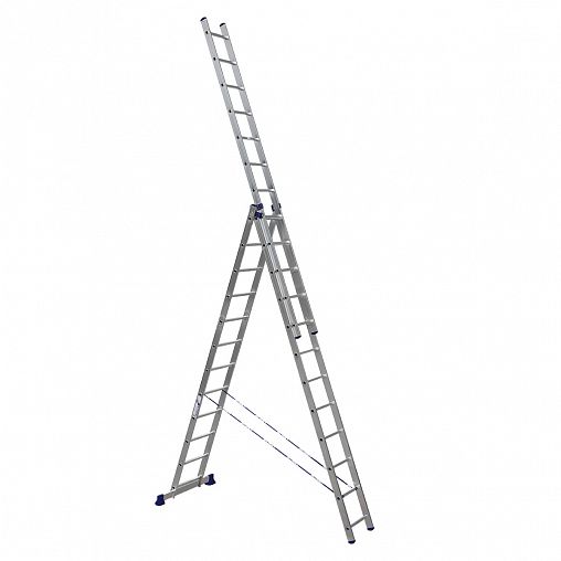 Лестница-стремянка трехсекционная Alumet HS3 6312, алюминиевая, 3 x 12 ступеней, 4,2 - 9,33 м фото