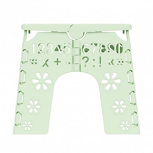 Табурет складной детский Plast Land Алфавит, 26 x 23 x 20 см, оливковый фото