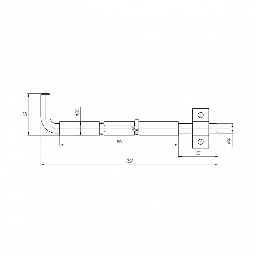 Засов дверной под сварку Секрет ЗД-08, 180 мм фото
