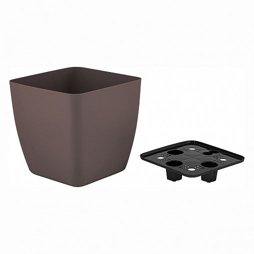 Горшок для цветов InGreen Vienna, квадратный, 5 л, горький шоколад фото