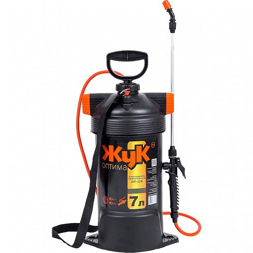 Опрыскиватель Жук Оптима ОП-220 7 л, стеклопластик, нетелескопический брандспойт фото