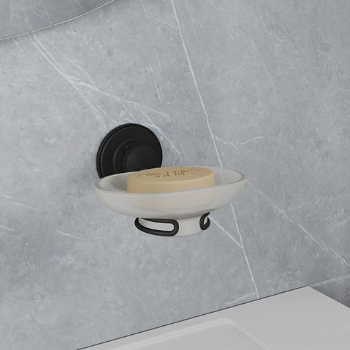 Мыльница настенная Milardo Easy, черная матовая фото