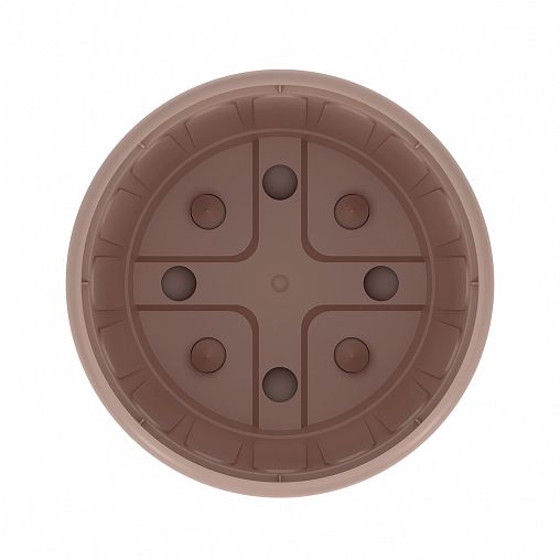 Горшок для цветов Альтернатива Дионис, с поддоном, 1,6 л, бежевый фото