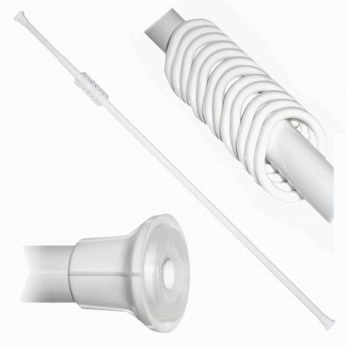 Карниз для ванной раздвижной Violet, с кольцами, 280 см, белый фото