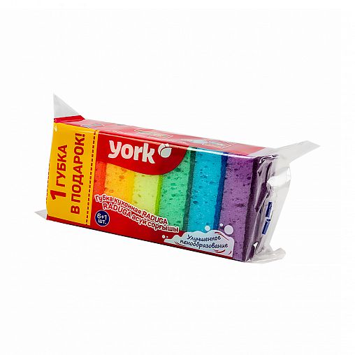 Губки для посуды York Колор Люкс, упаковка 6+1 шт фото