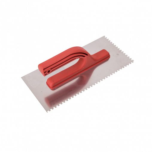 Гладилка зубчатая Beorol, нержавеющая сталь, ПВХ ручка, 270 x 130 мм, зуб 4 x 4 мм фото