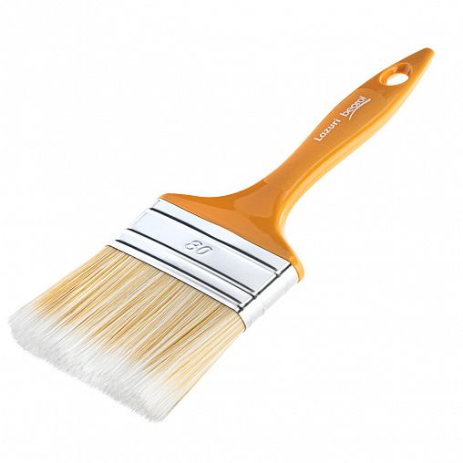 Кисть плоская Beorol Лазурные покрытия L, искусственная щетина, пластиковая ручка, 80 x 15,6 мм фото